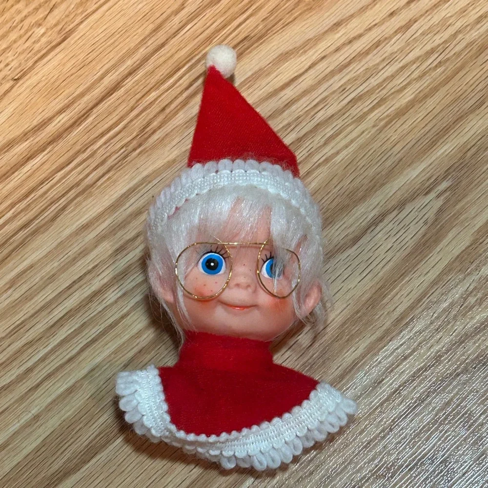 Vintage Mrs.‎ Claus Head Christmas Ornament Kitschy Holiday Decoration